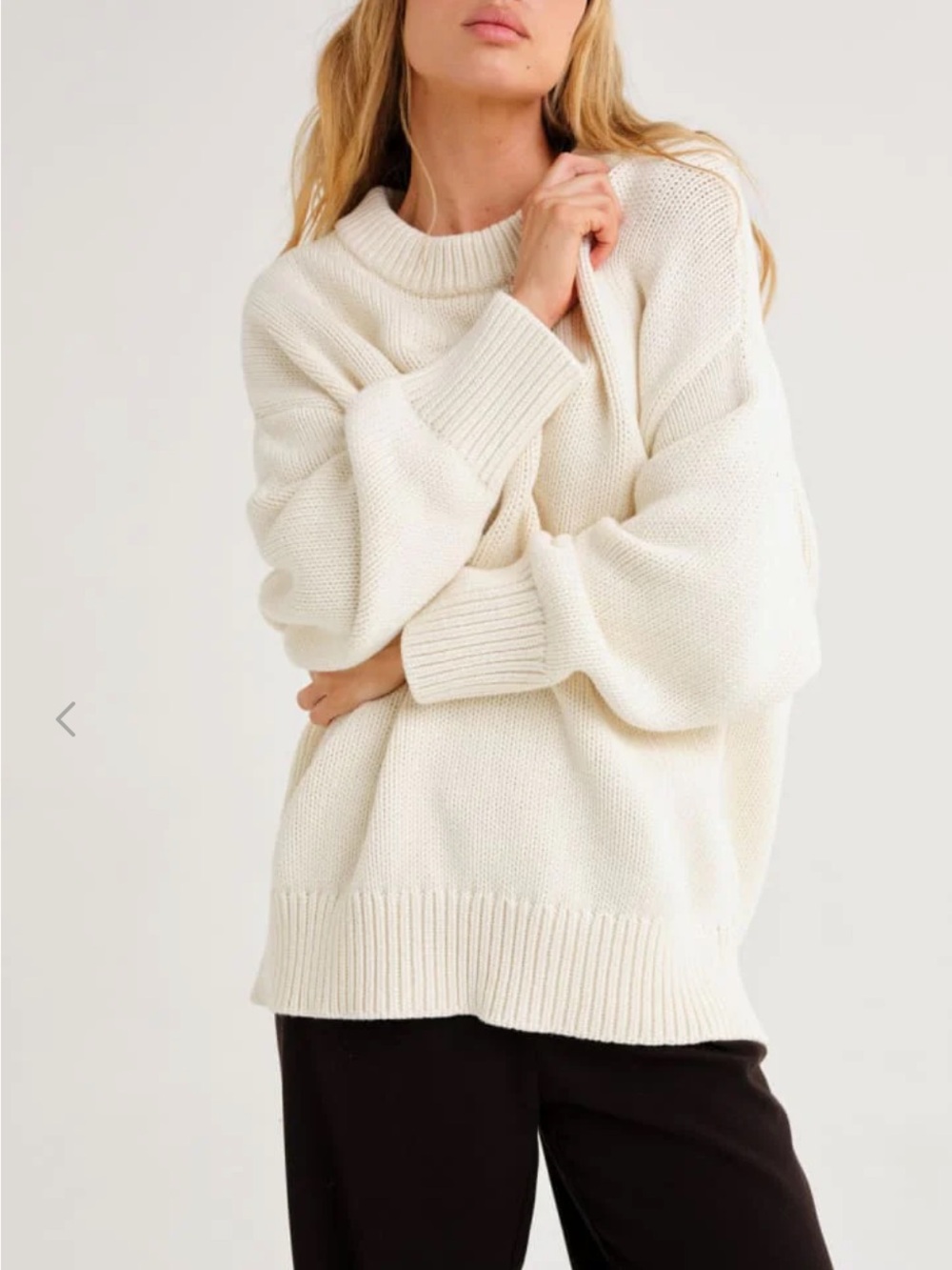 NWT Rumored Fair Isle Sweater Ivory Crewneck Oversized Knit Sweater